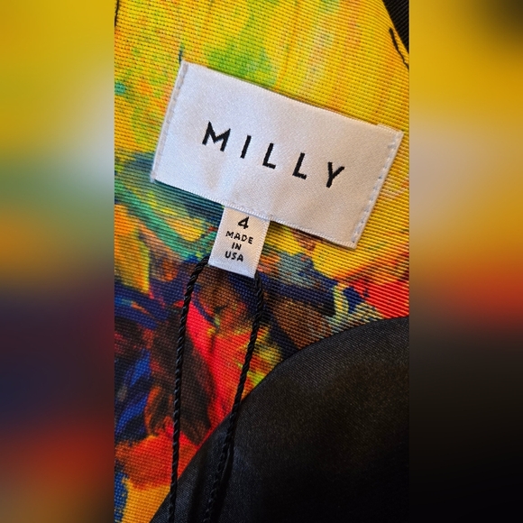 NWT Milly Pop Art Ella Floral Midi Dress - Size 4 - Picture 5 of 11